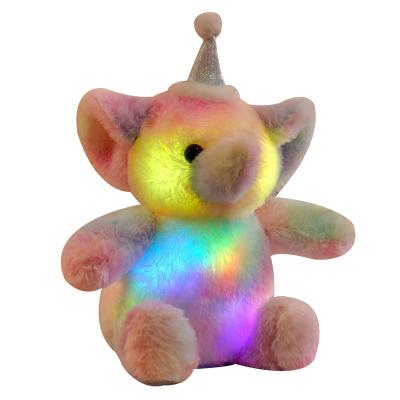 China Promotion/Gift Colorful Elephant 30Cm Kawaii Kids Stuffed Animals Doll Led Light Kids Toys Glowing Luminous Pillow Stuffed Elephant Toys for sale