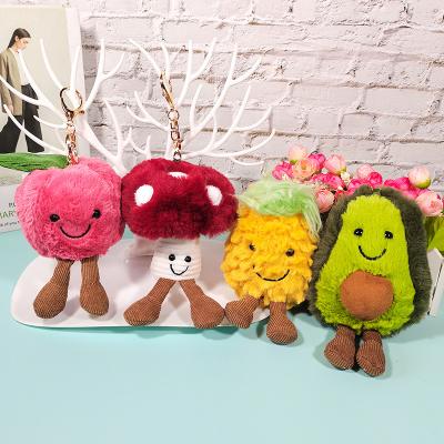 China Factory Direct Selling Apple Mushroom Soft Comfortable Custom Plush Avocado Key Chain Stuffed Vegetable Fruit Plush Toy for sale