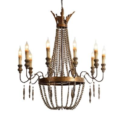 China Modern American country chandelier villa living room bedroom living room bedroom study lamp solid wood moth effect solid wood retro classic creative lamp for sale