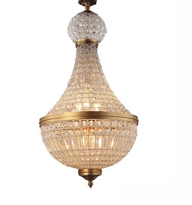 China Modern French Classical Villa Crystal Decorative Chandelier Living Room Crystal Luxury Retro European Style Chandelier for sale