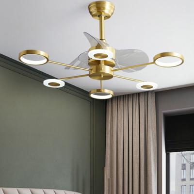 China European Style OEM Fan Light Newly Designed Low Noise Remote Control Copper Ceiling Fan With Lighting for sale