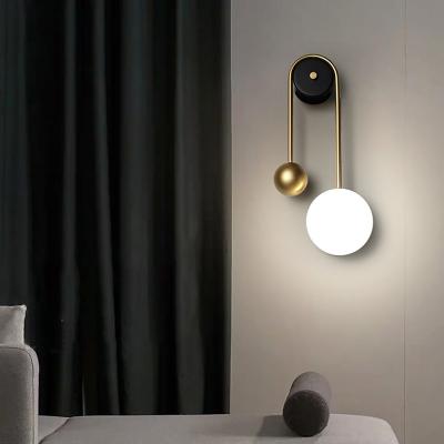 China Modern Luxurious Copper Wall Sconce Wall Lamp Acrylic Led Indoor Decorative Wall Lamp Bedroom Reading Light for sale