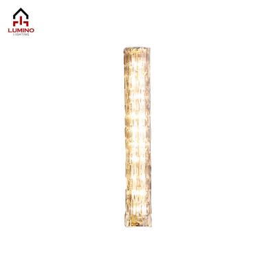 China Modern full brass and glass material led wall lamp indoor living room led wall lamp color decoration brass wall lamp for sale