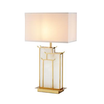 China Modern Postmodern Creative Natural Marble Lamp Bedroom Bedside Art Hardware Designer Table Lamp Living Room for sale