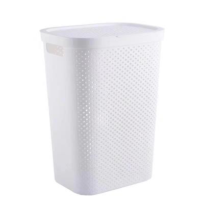 China Large Capacity Minimalist Super Plastic Laundry Basket Storage For Dirty Household Clothes Cleaning for sale