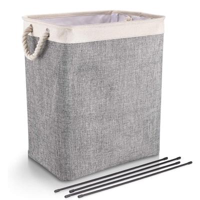 China Minimalist Collapsible Hamper Collapsible Canvas Laundry Basket with Rope HandlesNursery for Bathroom for sale