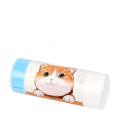 China Sustainable Drawstring Customized Automatic Cat Sand Closing Bag Thickened Plastic Garbage Bag For Home for sale