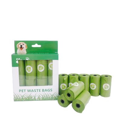 China Pet Stored Waste Cleaning Green Thick Biodegradable Portable Waste Bag For Pets Outdoor Poops for sale