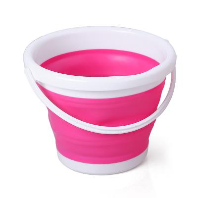 China Sustainable Multi-Color Outdoor Portable 3L-10L Folding Plastic Bucket For Fishing Car Washing for sale