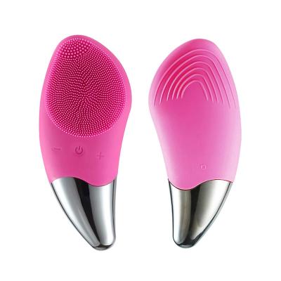 China Acne Treatment Silicone Ultrasonic Electric Face Instrument Wash Brush Cleaner Pore Cleansing Vibration Massage Relaxation Facial Tool for sale