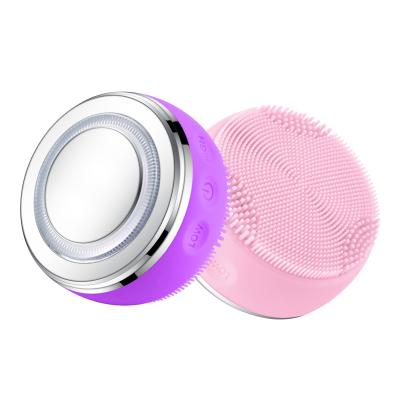 China Mini Electric Face Cleansing Brush Acne Treatment Silicone Sonic Electric Facial Cleanser Deep Wash Face Massager Brush for sale