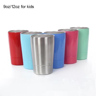 China Disposable 9oz Kids Tumbler Stainless Steel Tumbler Cups Wholesale Double Wall Tumbler Cup With Straw for sale