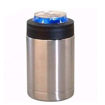 China Sustainable 12oz Food Grade Beer Cola Can Cooler Vacuum Insulated Stainless Steel Cola Beer Can Cold With Lid for sale