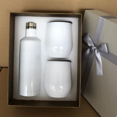 China 500ml Sublimation Blanks Stainless Steel Viable Vacuum Insulated Water Bottle Wine Tumbler Gift Set and Gift Box for sale