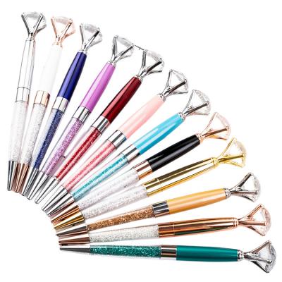 China office & School Pen Stationery Office Supply Promotional Pen with Big Metal Diamond on Top and Barrel Ballpoint Pen for sale