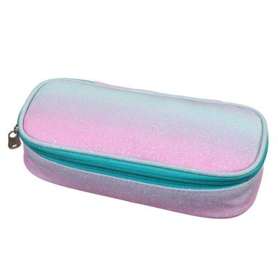 China Schools & Offices New Creative Shiny Powder Pencil Bag Large Capacity Glitter Pencil Bag With Compartment Girl Stationery Pencil Case for sale