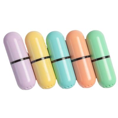 China Customized Pastel Highlighter Bar Pens Cute Mini Student Pill Highlighter Bar To Score HL-2001 for sale