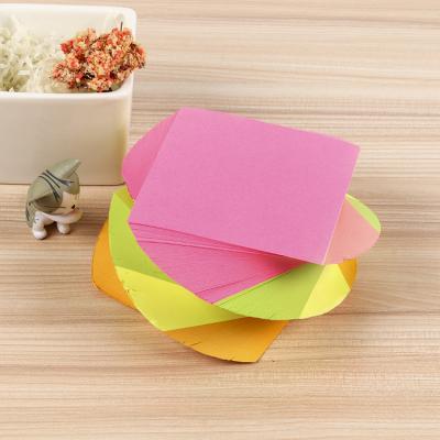 China Loose Leaf School Office Supplies Note Cube Pad 3X3 Twist Shape Note Block Neon Colorful Paper 350sheets for sale