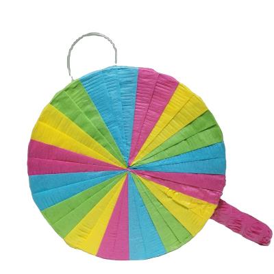 China Wholesale Disposable Eco-Friendly Rainbow Lollipop Shaped Pinata Kids Birthday Party Festival Party Customized Pinata for sale