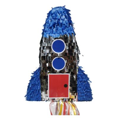 China Wholesale Disposable Space Rocket Shaped Pinata Children's Birthday Party Festival Eco-Friendly Party Customized Pinata for sale