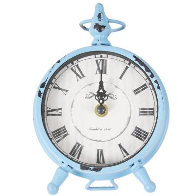 China Quality Appropriate Prices Guaranteed Casual Blue Iron Table Clock for sale