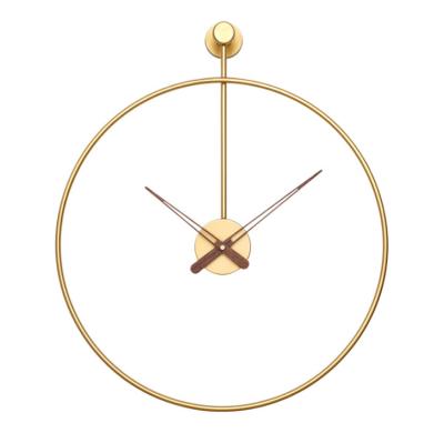 China Modern minimalist wall clock iron wall clock Nordic contemporary simple metal free punching creative wall clock for sale