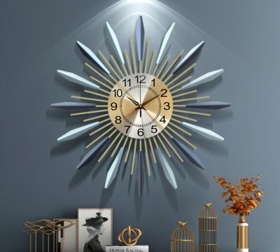 China Fashion Contemporary Nordic Creative Clock Simple Living Room Spot Decoration Clock Iron Wall Clock for sale