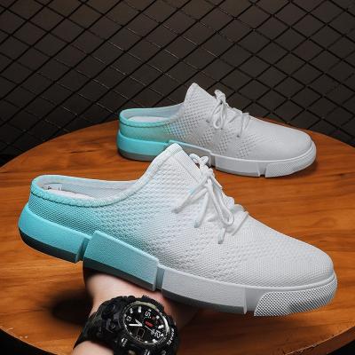 China Fashion trend new breathable casual shoes for men driving woven sandals shape sports yeezy walking slippers for men for sale