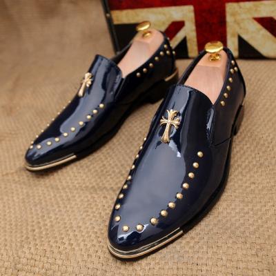 China Cheap flat fashion mens leather trim shoes wedding new design casual dress shoes loafers for men for sale