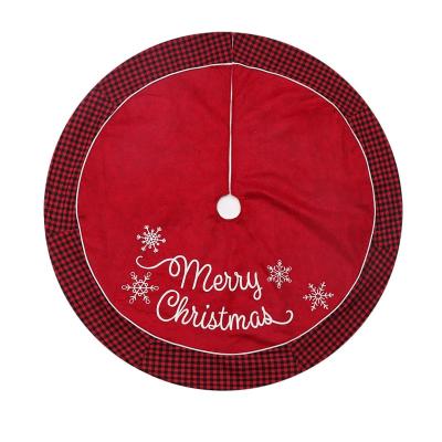 China Hot Selling Buffalo Christmas Tree Decoration Christmas Tree Decoration Ornaments High Quality Christmas Tree Skirt Edge Plaid for sale