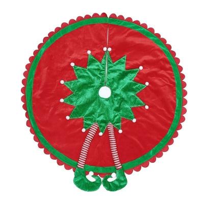 China 2022 Mat High Quality Red Christmas Tree Skirt Christmas Elf Foot Tree Skirt Christmas Tree Decoration for sale