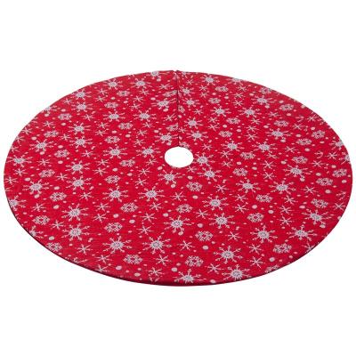 China Red Bottom White Christmas Tree Skirt Decoration Snowflake Tree Skirt Christmas Tree Decoration Christmas Tree Home Bottom Apron for sale