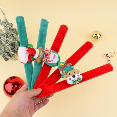 China High Quality Cute Bracelet Ring Decoration Toy Slap Ring Cartoon Plush Elk Christmas Applause Circle Chirstmas Decor Christmas for sale