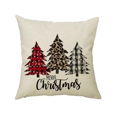 China Custom Viable Cartoon Santa Elk Christmas Pillowcase Linen Cushion Cover Christmas Decor Printed Christmas Gifts for sale