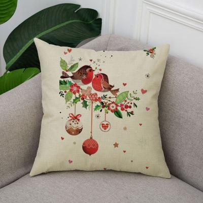 China Viable New Arrival Merry Christmas Pillow Cushion Cover Canvas Decorations For Home Ornament Christmas Tile Covers for sale