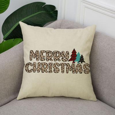 China Wholesale Viable Christmas Home Decor Christmas Pillow Case Santa Cotton Linen Sofa Car Throw Cushion Cover for sale