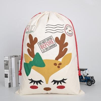 China Newcomer Personalized Drawstring Santa Claus Gift Bag Christmas Gift Sack Santa Sack for Kids Christmas Decoration for sale