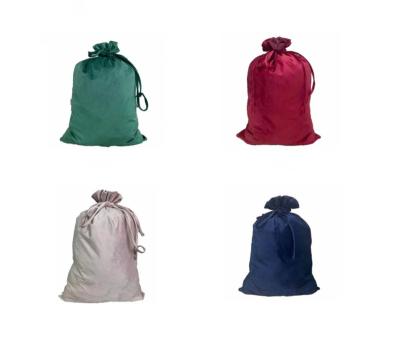 China High Quality Velvet Santa Sack Drawstring Christmas Bag Large Capacity Christmas Gift Bag for sale