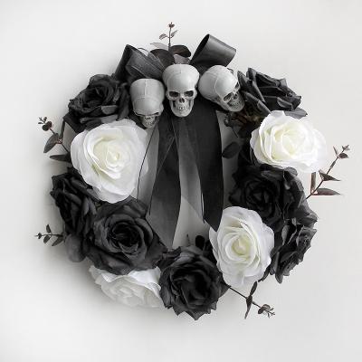 China Halloween Decoration Halloween House Ghost Door Skull Rose Rattan Garland Haunted House Horror Party Hanging Decorations for sale