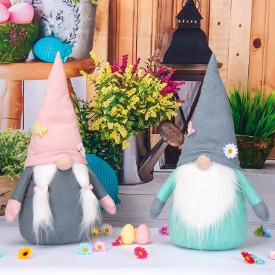 China Exquisite Easter Bunny Ear Faceless Doll Vintage Easter Doll Rabbit Stage Scene Layout Party Decoration Exquisite Props Garden Decor for sale