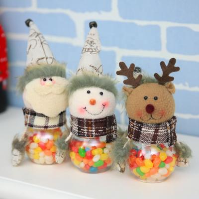 China Chirstmas Decor Newcomer Christmas Candy Jar Gift Box Santa Claus Christmas Small Gift Decorative Transparent Candy Jar for sale