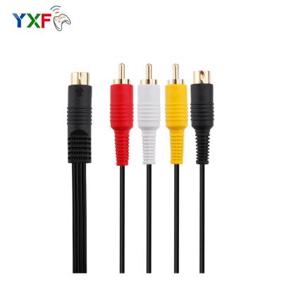 China Multimedia Gold Plating/Audio Video Cable Hot Selling 6ft 1.8M S Nickel Plating Plug AV For Sega For Saturn A/V RCA Connection Cord for sale