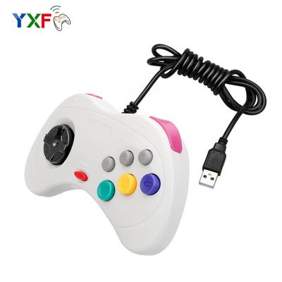 China TURBO BUTTON Wired USB PC Gamepad Joystick, Saturn USB Wired Game Stick Joy Pad Controller For Windows PC MAC Linux Raspberry Pi 3 Sega Gen for sale