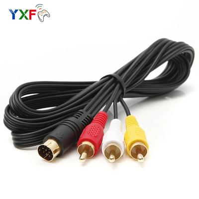 China Terminal 6FT 1.8M Cable For SEGA Saturn AV Multimedia 10 Cable Connection Attach A/V RCA Audio Video Connect Cable Line For SS for sale