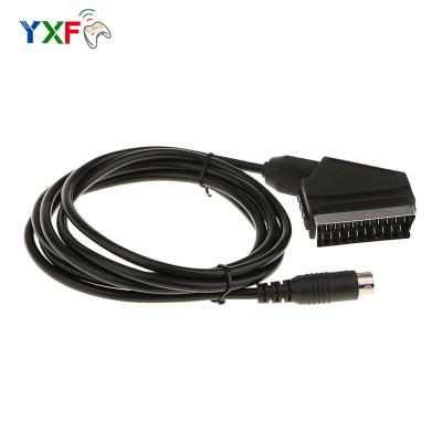 China 1.8m / 6ft Stereo RGB Cable TV AV Scart Lead For Sega Saturn Consoles - Black NA for sale