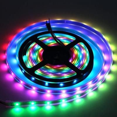 China RGB residential high brightness dreamcolor 5050 2812 lux led 30 60 144 leds/m accessible built in IC ws2812b DC 5V led strip light for sale