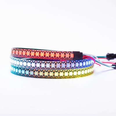 China RGBIC Cuttable 144 meter dc 5V ws2812b 144 LED smart strip light led accessible cable 5050 RGB pixel strip ws2812 Digital meter for sale