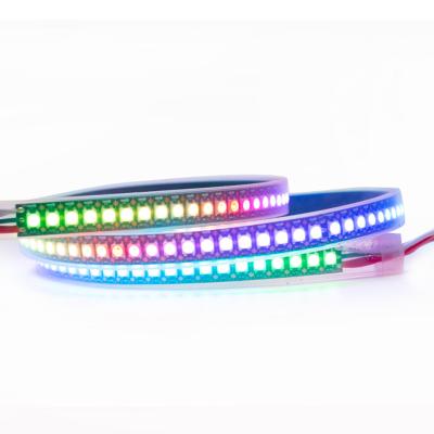 China Cuttable rainbow color changing RGBIC WS2812b 144 5050 RGB 5V WS2812 waterproof bendable 144led accessible led strip light for bedroom for sale