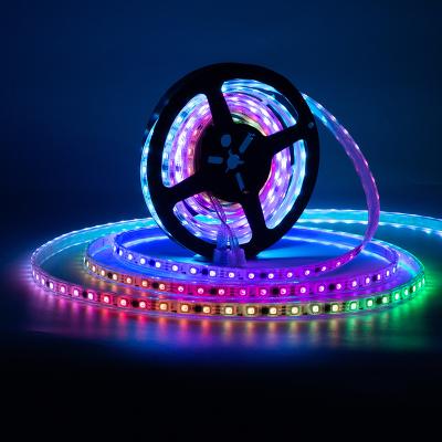 China 12 Volt Residential WS2811 Waterproof SMD Accessible Smart Multicolor 5050 RGB IP68 60 LED RGBIC Black White Led Strip Lights For Home for sale