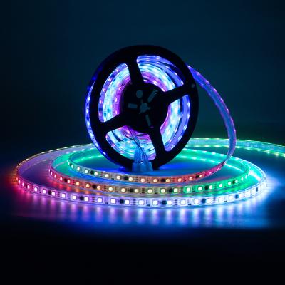 China DC IP68 12V 60leds Dreamcolor WS2811 Residential Smart Accessible Outdoor Waterproof RGBIC Individually SMD5050 RGB Led Strip Light for sale